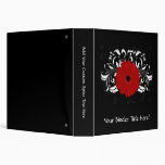 Bright Red Gerbera Daisy on Black binders