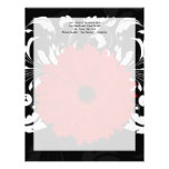 Bright Red Gerbera Daisy on Black letterhead