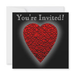 Bright Red Heart. Patterned Heart Design. Announcement