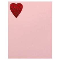 Bright Red Heart. Patterned Heart Design. Letterhead Design