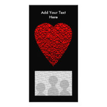 Bright Red Heart. Patterned Heart Design. Picture Card