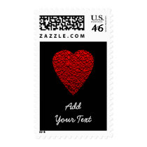 Bright Red Heart. Patterned Heart Design. Stamp