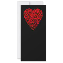 Bright Red Heart. Patterned Heart Design. Customized Rack Card