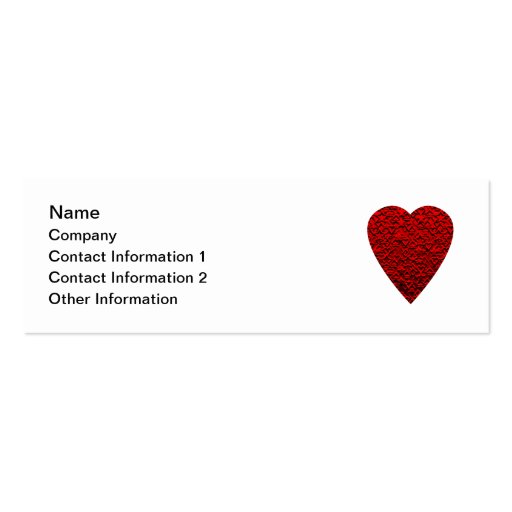 Bright Red Heart Picture. Business Card