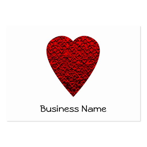 Bright Red Heart Picture. Business Card Templates (front side)