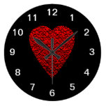 Bright Red Heart Picture. Clock