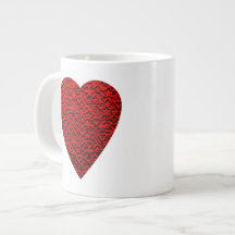 Bright Red Heart Picture. Extra Large Mugs