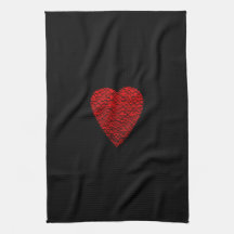 Bright Red Heart Picture. Hand Towel