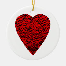 Bright Red Heart Picture. Ornament