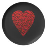 Bright Red Heart Picture. Plate