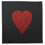 Bright Red Heart Picture. Printed Napkin