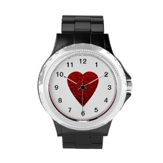 Bright Red Heart Picture. Wrist Watch