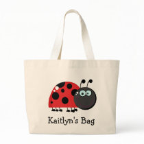 Bright Red Lady Bug Tote Bag