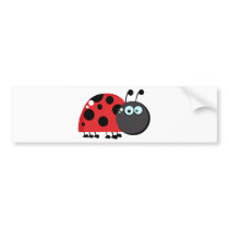 Bright Red Lady Bug Bumper Stickers