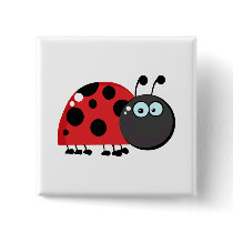 Bright Red Lady Bug Buttons