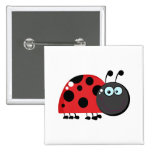 Bright Red Lady Bug Buttons