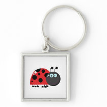 Bright Red Lady Bug Key Chains