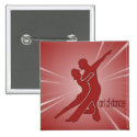 Bright Red Logo Square Button
