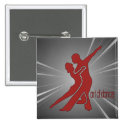 Bright Red Logo Square Button