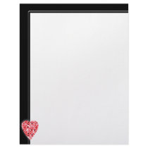 Bright Red Love Heart! Playing Card Pattern! letterhead