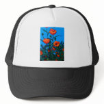 BRIGHT RED POPPIES hats