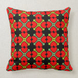 Bright Red Poppy Style Pattern Pillow pillows