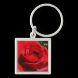 Bright Red Rose Keychain