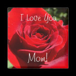 Bright Red Rose Mom Magnet
