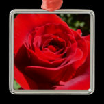 Bright Red Rose Ornament