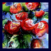 bright red roses posters