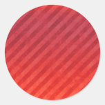 Bright Red Stripes Round Stickers