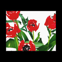 Bright Red Tulips canvas prints