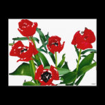 Bright Red Tulips Postcard