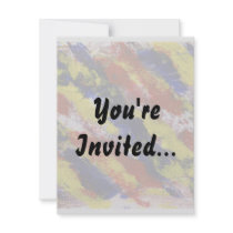 Bright Red Yellow Blue Painted Blob Stripes Custom Announcements