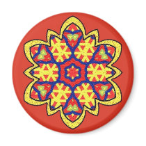 Bright Round Magnet - 13 by ArtbyJean Bright Round Magnet - 13