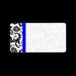 Bright Royal Blue & Black Damask Dots Shipping