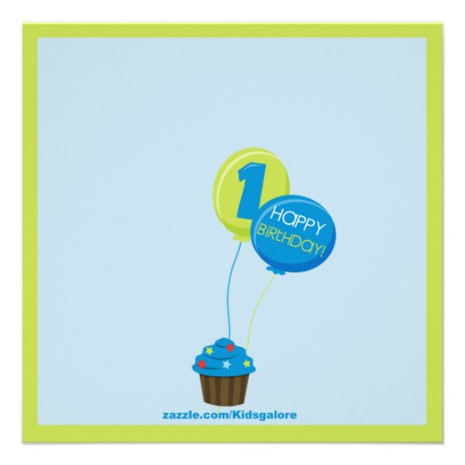 Bright Smash Cake Boy's First Birthday Invitation