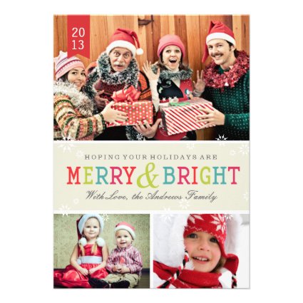 Bright Snowflakes by Origami Prints Photo Card
