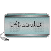 Bright & Sophisticated Aqua Blue Doodle Speaker speakers