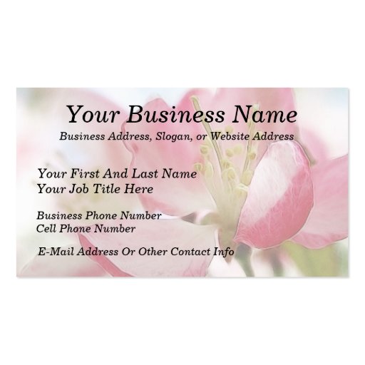 Bright Spring Apple Blossoms Business Card Templates (front side)