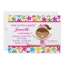 Bright Star Gymnasts Birthday Party Invitation