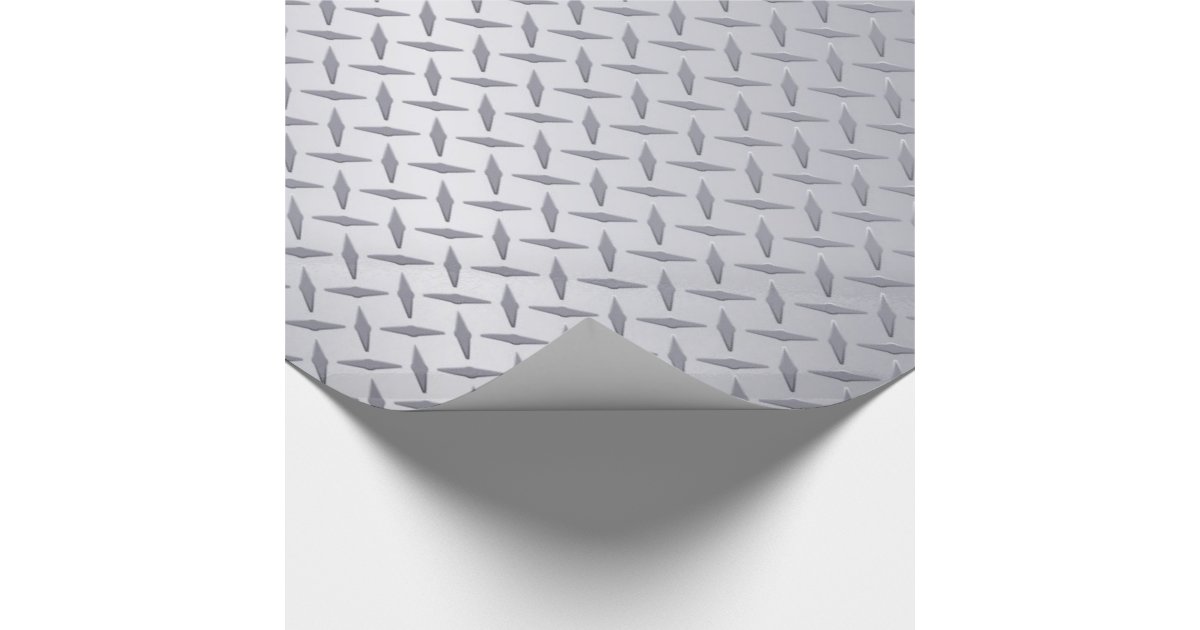 Bright Steel Diamond Plate Pattern Wrapping Paper Zazzle