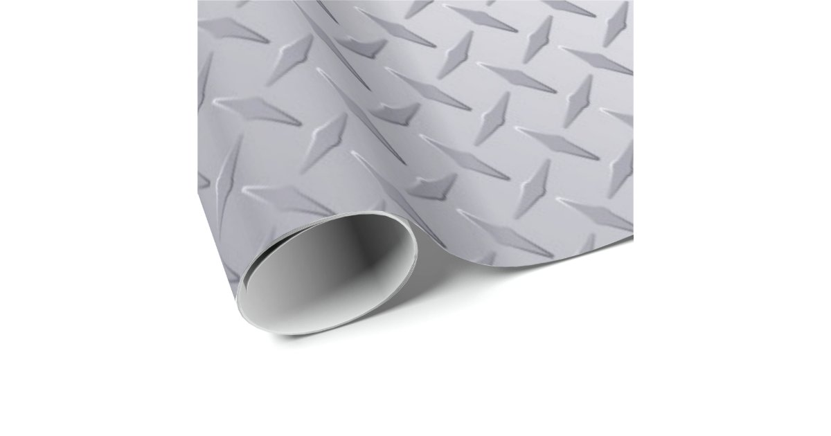 Bright Steel Diamond Plate Pattern Wrapping Paper Zazzle