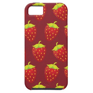 Bright Strawberries on Red iPhone 5 Covers