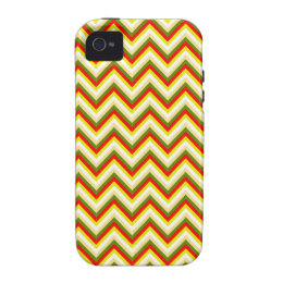 Bright Summer Chevron Zigzag Stripes Yellow Orange Case-Mate iPhone 4 Cases