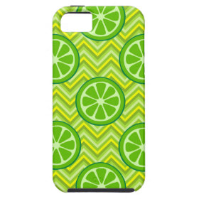 Bright Summer Citrus Limes on Green Yellow Chevron iPhone 5 Case
