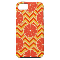Bright Summer Grapefruit on Orange Yellow Chevron iPhone 5 Cover