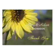 Bright summer sunflower thank you wedding favor business card