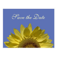 bright summer yellow sunflower save the date post card
