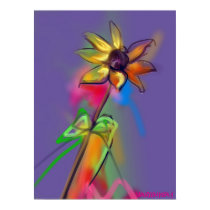 Bright Sunflower and Ribbons Poster